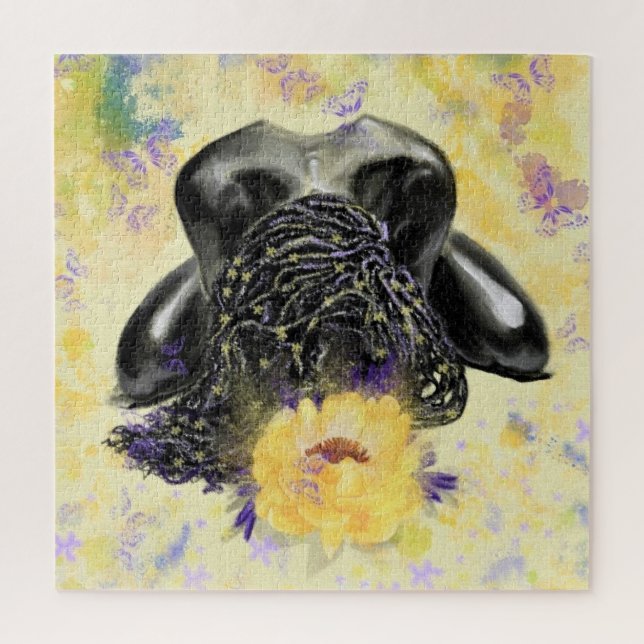 Puzzle Art - Détente et restauration - Femme et papillons (Vertical)