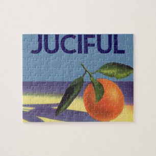 Puzzle Art d'étiquette de caisse de fruits vintage, Orang