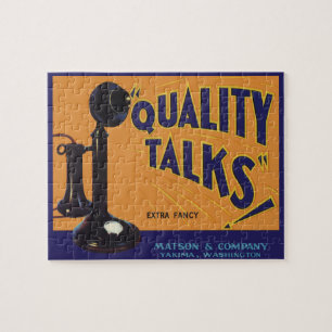 Puzzle Art d'étiquette de caisse de fruits vintage, télép