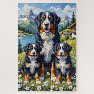 Puzzle Art du chien de montagne bernois Prairie alpine