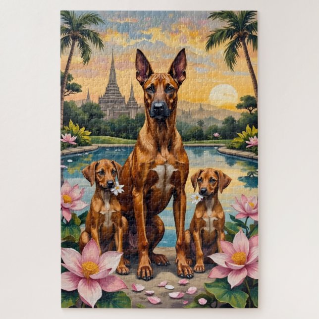 Puzzle Art du lotus tropical Thai Ridgeback (Vertical)