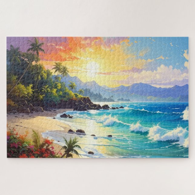 Puzzle art du paysage côtier tropical (Horizontal)