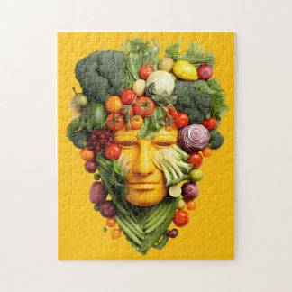 Puzzle Art du visage en légumes | Portrait créatif de nou
