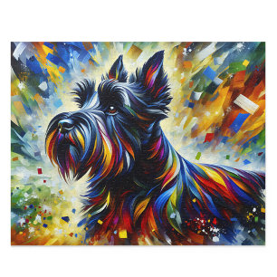Puzzle Art en acrylique du Terrier Écossais : Scottie noi