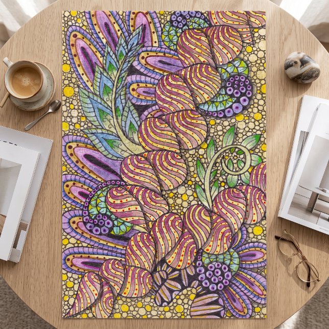 Puzzle Art floral abstrait zen doodle complexe (Créateur téléchargé)