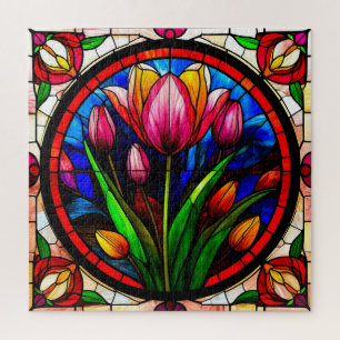 Puzzle 🌷 Art Floral de Tulipe Rouge pour les Amoureux de