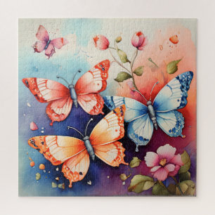 Puzzle Art floral et papillon Imprimer Chic