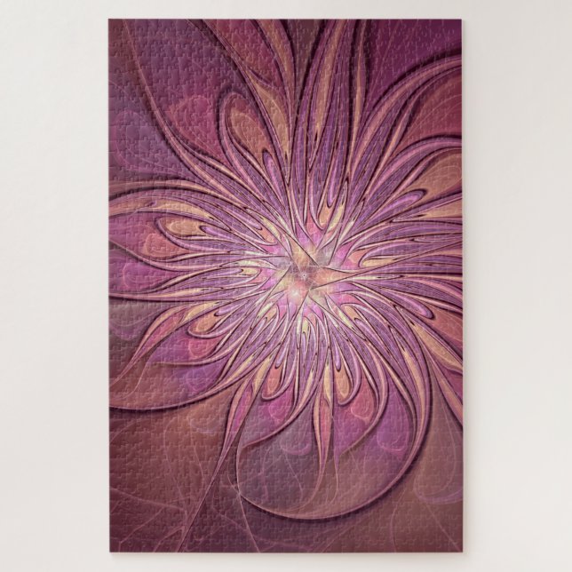 Puzzle Art floral fractal moderne abstrait couleurs de ba (Vertical)