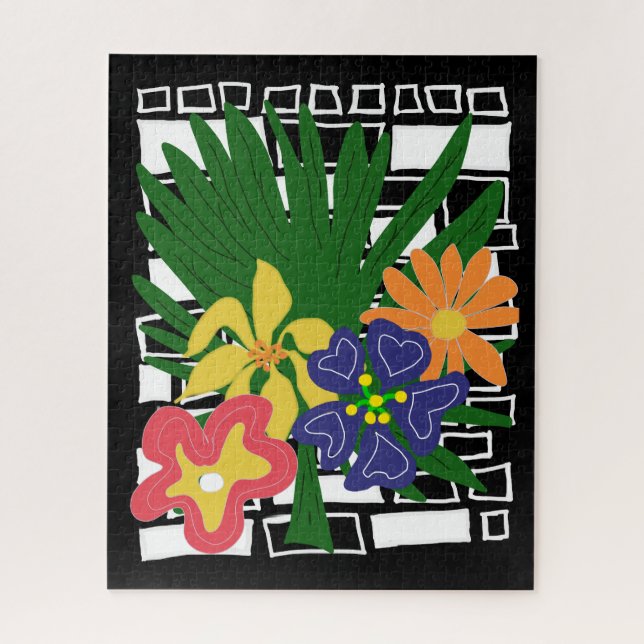 Puzzle Art floral tropical gras (Vertical)
