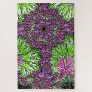 Puzzle Art fractal coloré néon vibrant tripant groovy