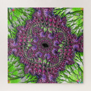 Puzzle Art fractal coloré néon vibrant tripant groovy
