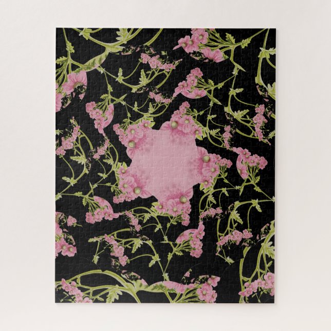 Puzzle Art fractal d'Achille rose et noir (Vertical)