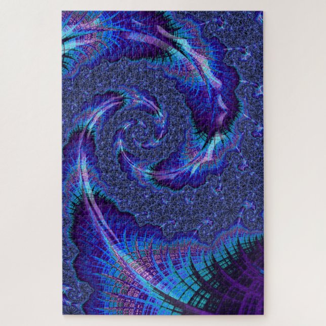 Puzzle Art fractal en spirale psychédélique vibrant audac (Vertical)