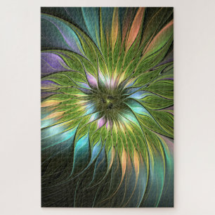 Puzzle Art Fractal Fleur Imaginaire Coloré Lumineux