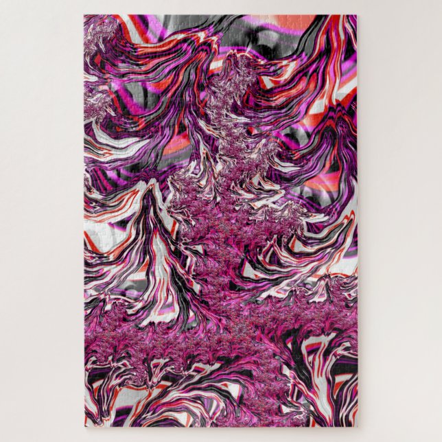Puzzle Art fractal funky psychédélique vibrant déroutant (Vertical)