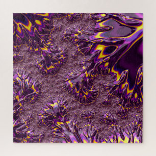 Puzzle Art fractal groovy jaune violet trippy vibrant