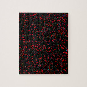 Puzzle Art fractal moderne Motifs rouges noirs Cool éléga