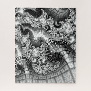 Puzzle Art fractal noir et blanc impossible