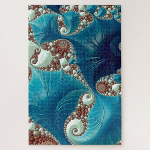 Puzzle Art fractal Turquoise Bleu Stingray