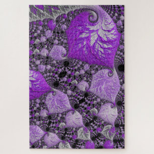 Puzzle Art fractal violet monochrome