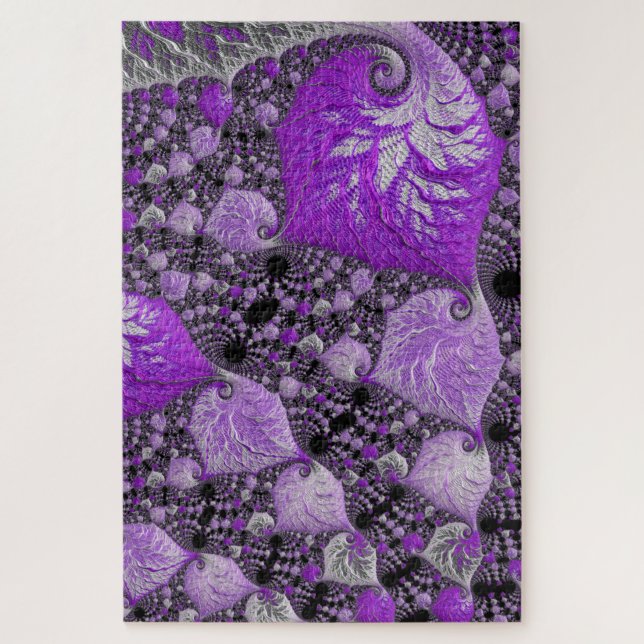 Puzzle Art fractal violet monochrome (Vertical)