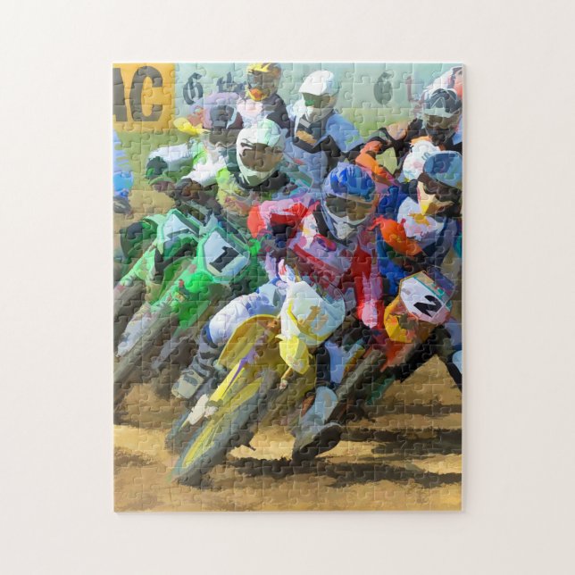 Puzzle Art graphique de la course de motocross (Vertical)