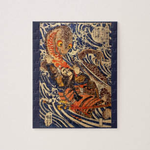 Puzzle Art japonais ancien combattant salamandre géante