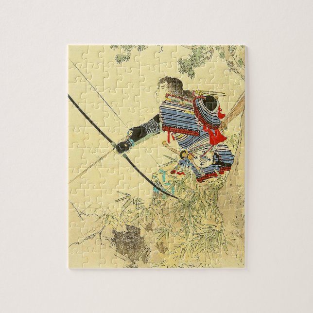 Puzzle Art japonais - un samouraï avec un arc et des (Vertical)