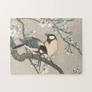 Puzzle Art japonais vintage : oiseaux sur une branche de 
