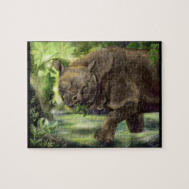 Puzzle Art Javan Rhino (Horizontal)
