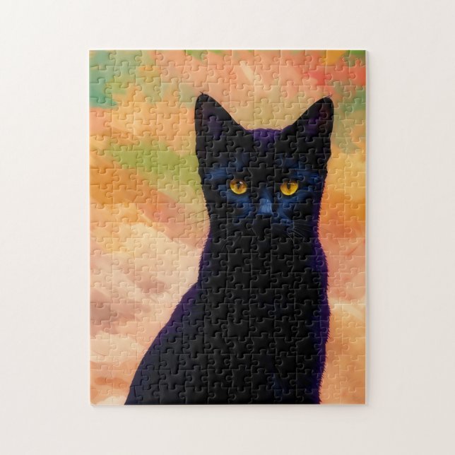 Puzzle Art Kitty de chat noir (Vertical)