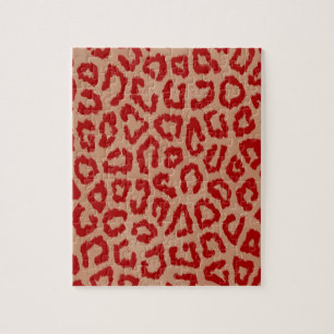 Puzzle Art léopard rouge