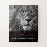 Art Lion de détermination motivationnelle noir et