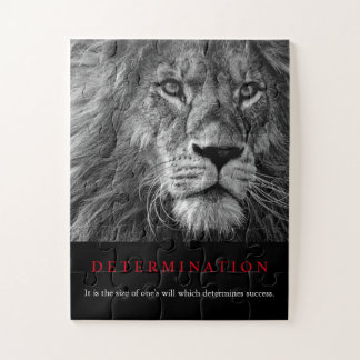 Puzzle Art Lion de détermination motivationnelle noir et