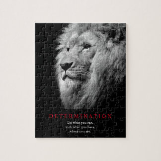 Puzzle Art Lion de détermination motivationnelle noir et
