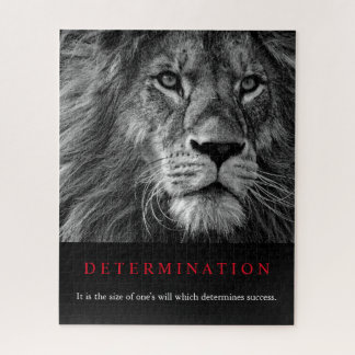 Puzzle Art Lion de détermination motivationnelle noir et