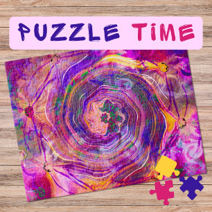 Puzzle Art marbling Juin rose spirale - difficile