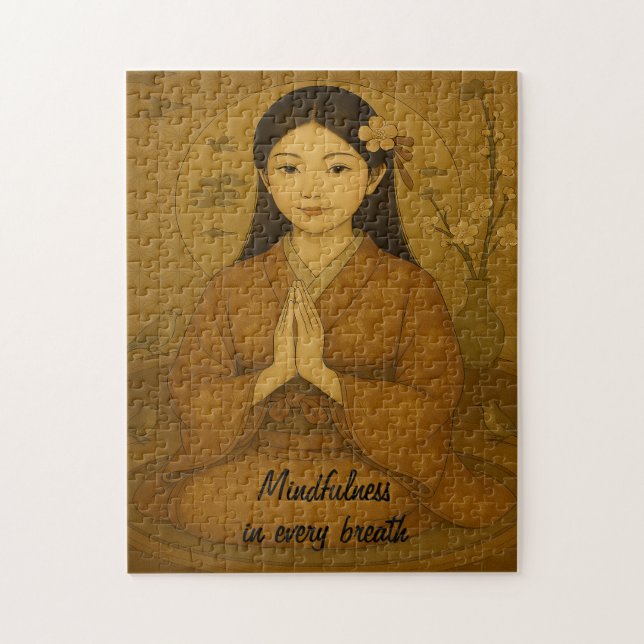 Puzzle Art méditation zen Mindfulness Yoga Brown Custom (Vertical)