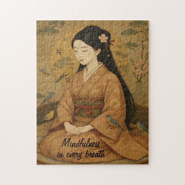 Puzzle Art méditation zen Mindfulness Yoga Brown Custom (Vertical)