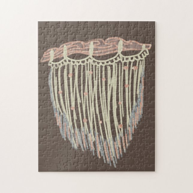 Puzzle Art moderne boho organique macramé doodles (Vertical)