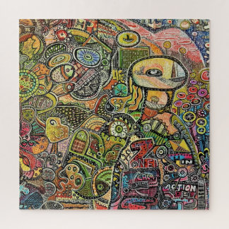 Puzzle art moderne coloré acrylique graffiti peinture