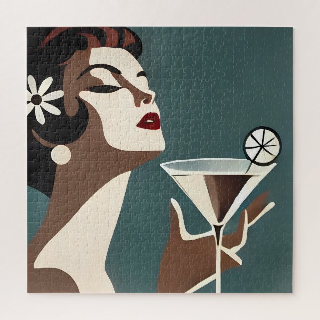 Puzzle Art Moderne du Milieu du Siècle La DIva Martini (Vertical)