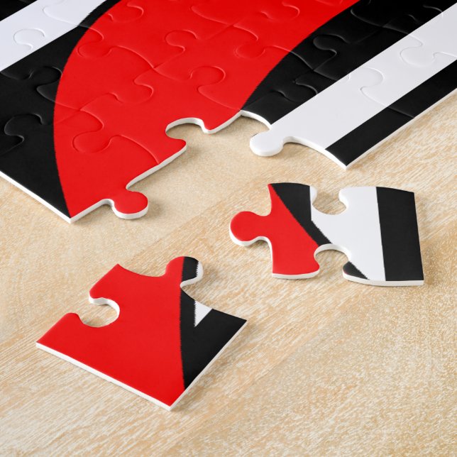 Puzzle Art moderne noir, blanc, rouge (Côté)