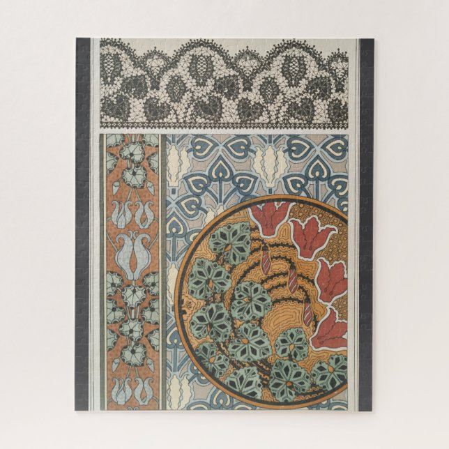 Puzzle Art nouveau Cyclamen floral Eugene Grasset elegant (Vertical)