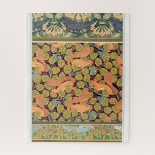 Puzzle Art nouveau écureuil automne floral textile art