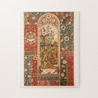 Puzzle Art nouveau motif floral aster feuilles