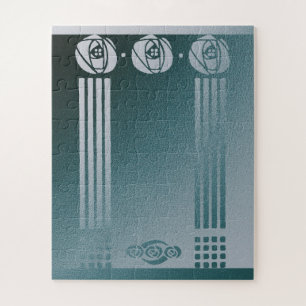 Puzzle Art nouveau turquoise, Charles Mackintosh, design