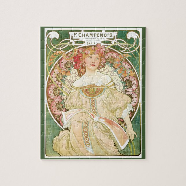 Puzzle Art Nouveau vintage, Champenois par Alphonse Mucha (Vertical)