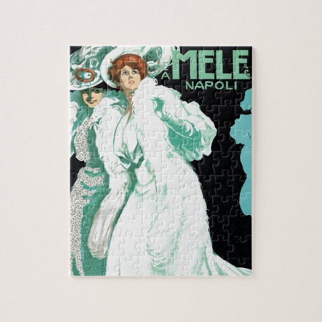 Puzzle Art Nouveau vintage, mode italienne, femmes élégan (Vertical)