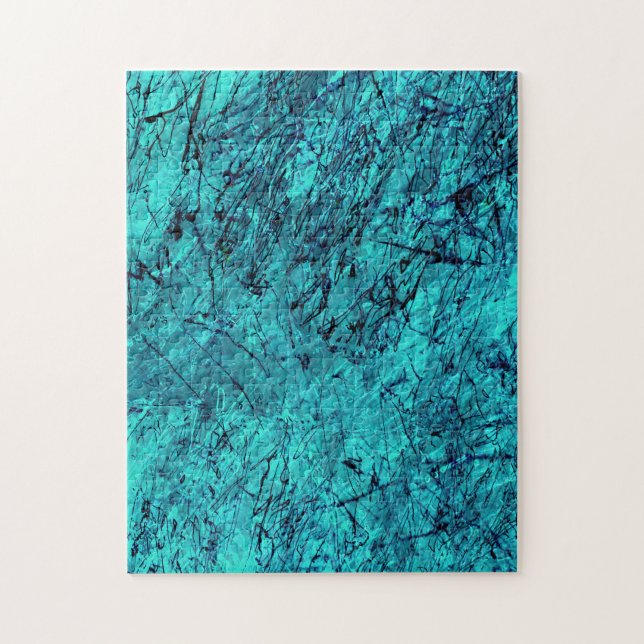 Puzzle Art numérique bleu avec de nombreuses lignes mélan (Vertical)